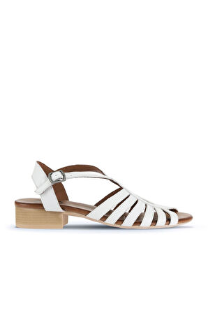 Bueno Shoes Beyaz Deri Kadın Sandalet 01wa7307