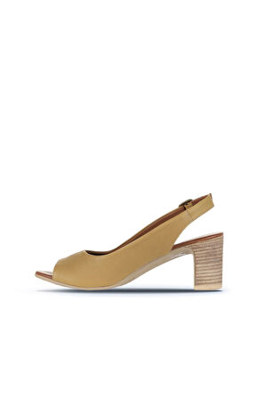 Bueno Shoes Tarçın Deri Kadın Topuklu Sandalet 01wn1517