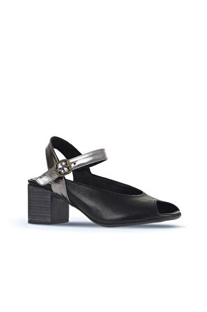 Bueno Shoes Siyah Multi Deri Kadın Topuklu Sandalet 01wa2811