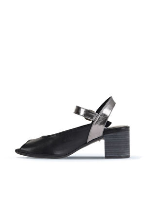 Bueno Shoes Siyah Multi Deri Kadın Topuklu Sandalet 01wa2811