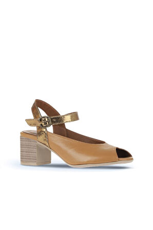 Bueno Shoes Taba Multi Deri Kadın Topuklu Sandalet 01wa2811