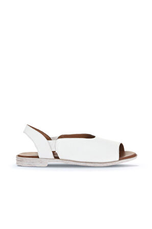 Bueno Shoes Beyaz Deri Kadın Sandalet 01wa3007