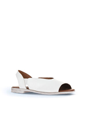 Bueno Shoes Beyaz Deri Kadın Sandalet 01wa3007