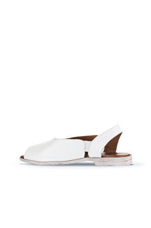 Bueno Shoes Beyaz Deri Kadın Sandalet 01wa3007