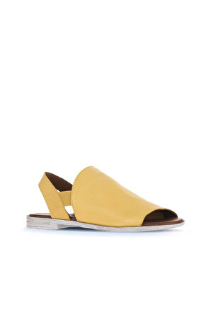 Bueno Shoes Sarı Deri Kadın Düz Sandalet 01wa3008