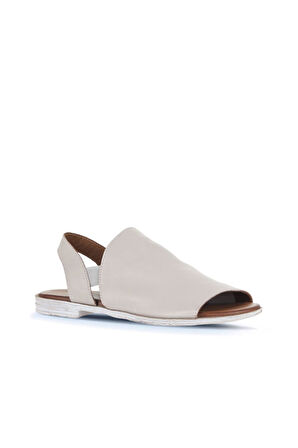 Bueno Shoes Gri Deri Kadın Düz Sandalet 01wa3008