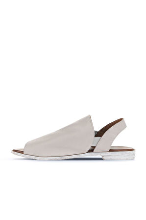 Bueno Shoes Gri Deri Kadın Düz Sandalet 01wa3008