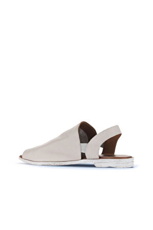 Bueno Shoes Gri Deri Kadın Düz Sandalet 01wa3008