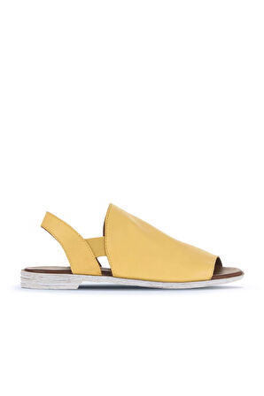 Bueno Shoes Sarı Deri Kadın Düz Sandalet 01wa3008