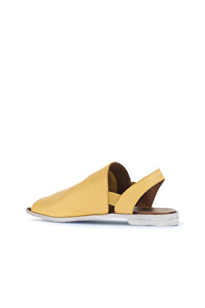 Bueno Shoes Sarı Deri Kadın Düz Sandalet 01wa3008