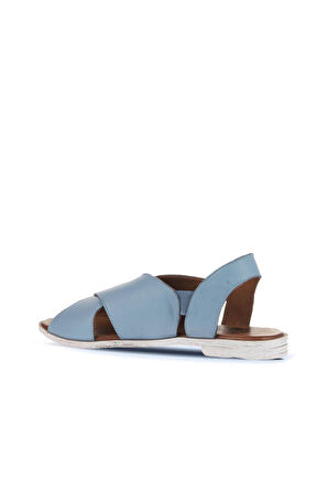Bueno Shoes Mavi Açık Deri Kadın Düz Sandalet 01wa3009