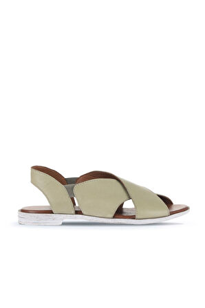 Bueno Shoes Haki Deri Kadın Düz Sandalet 01wa3009