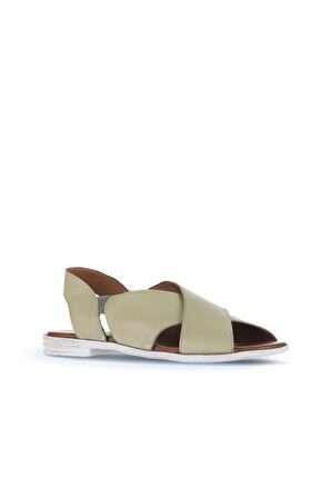 Bueno Shoes Haki Deri Kadın Düz Sandalet 01wa3009
