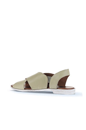 Bueno Shoes Haki Deri Kadın Düz Sandalet 01wa3009