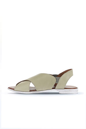 Bueno Shoes Haki Deri Kadın Düz Sandalet 01wa3009