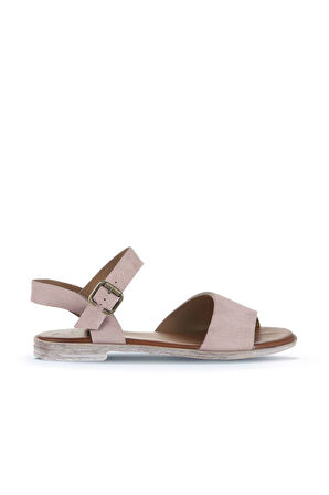 Bueno Shoes Pudra Alf Süet Kadın Düz Sandalet 01wa3011