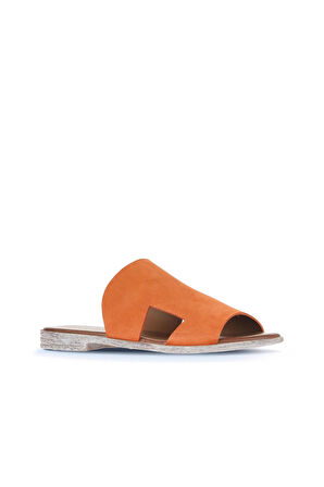 Bueno Shoes Turuncu Alf Süet Kadın Düz Terlik 01wa3012