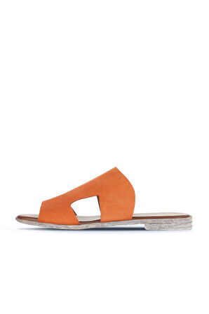 Bueno Shoes Turuncu Alf Süet Kadın Düz Terlik 01wa3012