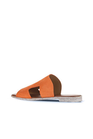 Bueno Shoes Turuncu Alf Süet Kadın Düz Terlik 01wa3012