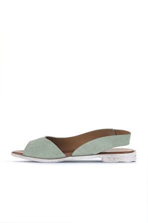 Bueno Shoes Yeşil Açık Alf Süet Kadın Sandalet 01wa3013