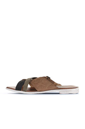 Bueno Shoes Taba Multi Alf Süet Kadın Düz Terlik 01wa3019