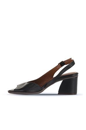 Bueno Shoes Siyah Deri Kadın Topuklu Sandalet 01wa3501