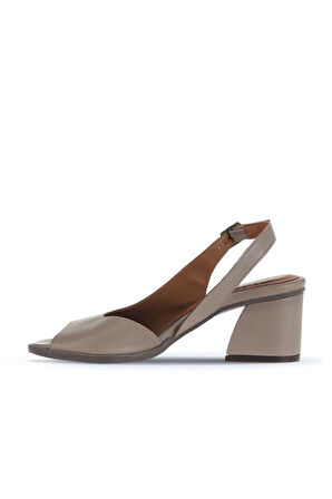 Bueno Shoes Gri Deri Kadın Topuklu Sandalet 01wa3501