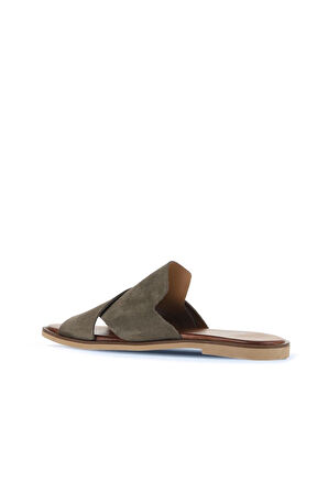 Bueno Shoes Haki Alf Süet Kadın Düz Terlik 01wa5710