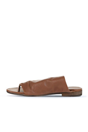 Bueno Shoes Kahverengi Deri Kadın Parmak Arası Terlik 01wj2226