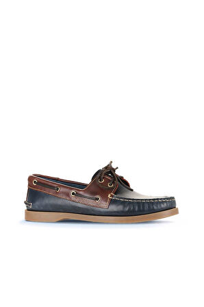 Bueno Shoes Lacivert Kahve Deri Erkek Loafer 11m23299