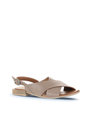 Bueno Shoes Gri Deri Kadın Düz Sandalet 01wq5618