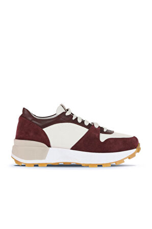Bueno Shoes Bordo Beyaz Deri-süet Kadın Spor Ayakkabı 01wa8300