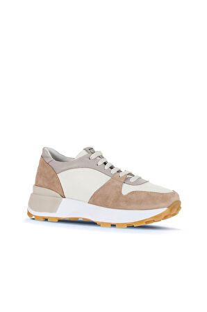 Bueno Shoes Pudra Beyaz Deri-süet Kadın Spor Ayakkabı 01wa8300
