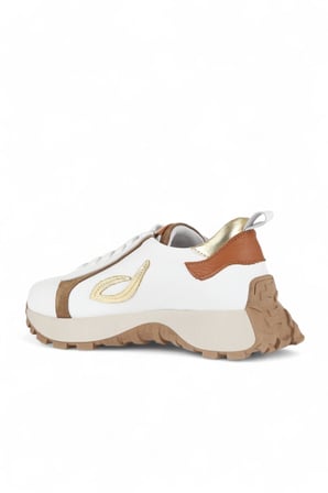 Bueno Shoes Beyaz Taba Deri-süet Kadın Spor Ayakkabı 01wa8601