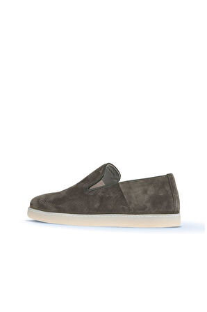 Bueno Shoes Haki Süet Baskılı Erkek Loafer 07ma21884000