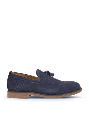 Bueno Shoes Lacivert Süet Baskılı Erkek Loafer 07ma22152282