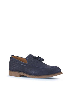 Bueno Shoes Lacivert Süet Baskılı Erkek Loafer 07ma22152282
