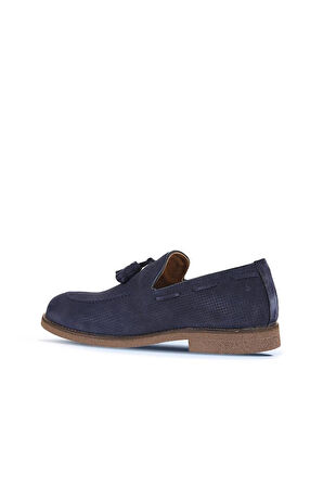 Bueno Shoes Lacivert Süet Baskılı Erkek Loafer 07ma22152282