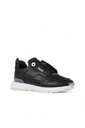 Siyah Deri Kadın Sneakers