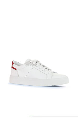 Bueno Shoes Beyaz Kırmızı Deri Erkek Spor Ayakkabı 11ma24005