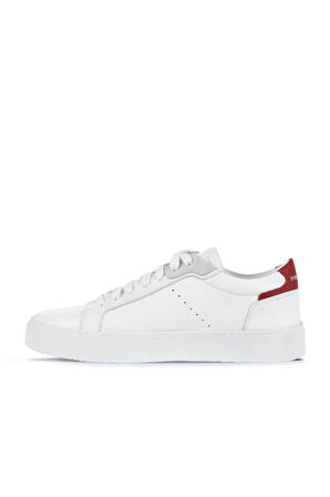 Bueno Shoes Beyaz Kırmızı Deri Erkek Spor Ayakkabı 11ma24005