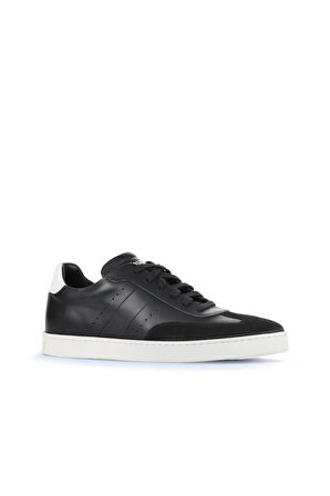 Bueno Shoes Siyah Beyaz Deri Erkek Spor Ayakkabı 11ma24100
