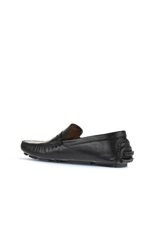 Bueno Shoes Siyah Flotter Deri Erkek Loafer 21ma02