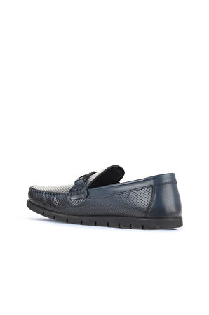 Bueno Shoes Lacivert Deri Erkek Loafer 21ma96