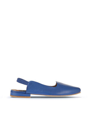 Bueno Shoes Mavi Koyu Deri Kadın Düz Sandalet 01wa0303
