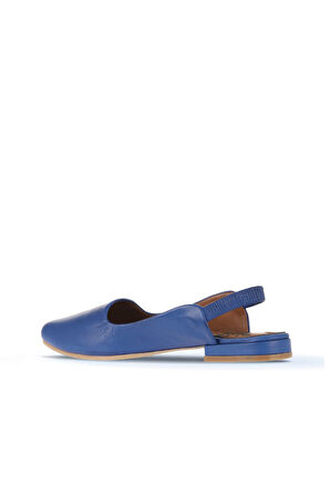 Bueno Shoes Mavi Koyu Deri Kadın Düz Sandalet 01wa0303