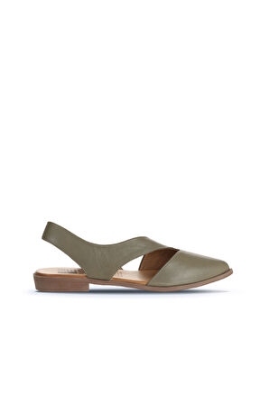 Bueno Shoes Haki Deri Kadın Sandalet 01ws2311
