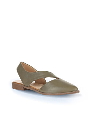 Bueno Shoes Haki Deri Kadın Sandalet 01ws2311