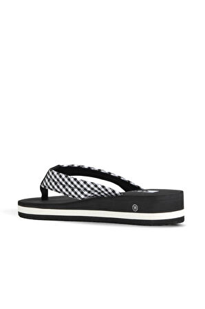 Bueno Shoes Siyah Beyaz Eva Kadın Parmak Arası Terlik 26wt202350