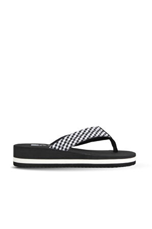 Bueno Shoes Siyah Beyaz Eva Kadın Parmak Arası Terlik 26wt202350